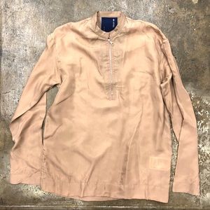Bristol Studio Cream Beige Half Zip Shirt Jacket